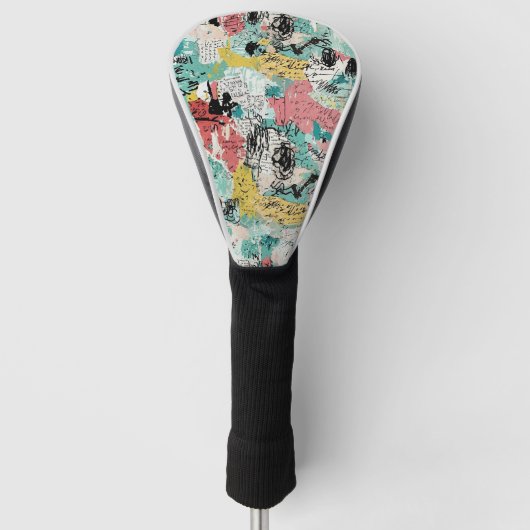 Kleurrijk stedelijk graffiti patroon (2) golfheadcover (Voorkant)