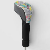 Kleurrijk stedelijk graffiti patroon (3) golfheadcover (Schuin)