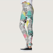Kleurrijk stedelijk graffiti patroon (3) leggings (Links)