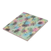 Kleurrijk stedelijk graffiti patroon (4) tegeltje (Zijkant)