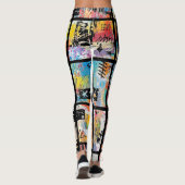 Kleurrijk stedelijk graffiti patroon (5) leggings (Achterkant)