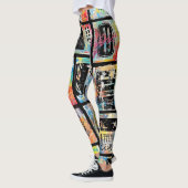 Kleurrijk stedelijk graffiti patroon (5) leggings (Links)