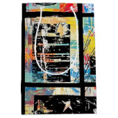 Kleurrijk stedelijk graffiti patroon (5) medium cadeauzakje (Voorkant)