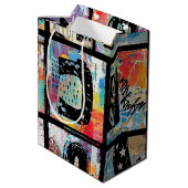 Kleurrijk stedelijk graffiti patroon (5) medium cadeauzakje (Achterkant Gekanteld)