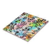 Kleurrijk Stedelijk Graffiti Patroon (6) Tegeltje (Zijkant)