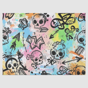 Kleurrijk stedelijk graffiti patroon (6) tissuepapier