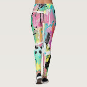 Kleurrijk Stedelijk Graffiti Patroon (7) Leggings (Achterkant)