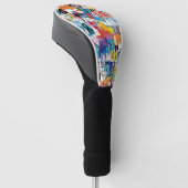 Kleurrijk stedelijk graffiti patroon (8) golfheadcover (Schuin)