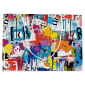 Kleurrijk Stedelijk Graffiti Patroon (8) Groot Cadeauzakje (Achterkant)