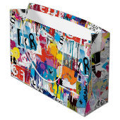 Kleurrijk Stedelijk Graffiti Patroon (8) Groot Cadeauzakje (Achterkant Gekanteld)