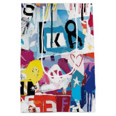 Kleurrijk Stedelijk Graffiti Patroon (8) Medium Cadeauzakje (Achterkant)