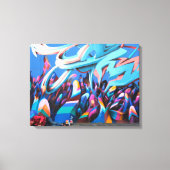 Kleurrijk stedelijk graffiti straatkunst canvas afdruk (Voorkant)