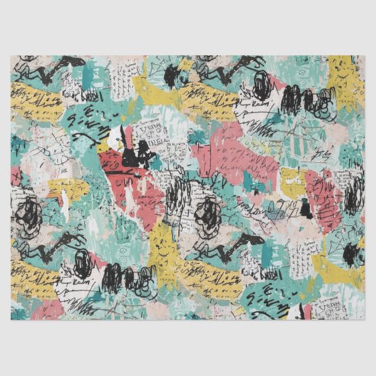 Kleurrijk stedelijk graffitipatroon (2) tissuepapier (Voorkant)