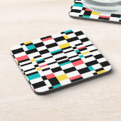 Kleurrijk, stedelijk, modern, trendgeometrisch pat bier onderzetter (Linkerzijde)
