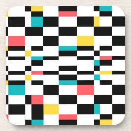 Kleurrijk, stedelijk, modern, trendgeometrisch pat bier onderzetter