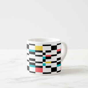 Kleurrijk, stedelijk, modern, trendgeometrisch pat espresso kop