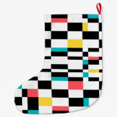 Kleurrijk, stedelijk, modern, trendgeometrisch pat grote kerstsok (Achterkant)