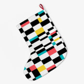 Kleurrijk, stedelijk, modern, trendgeometrisch pat grote kerstsok (Achterkant (Hangend))