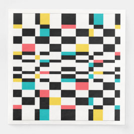 Kleurrijk, stedelijk, modern, trendgeometrisch pat servet