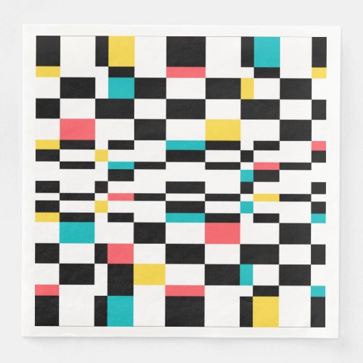 Kleurrijk, stedelijk, modern, trendgeometrisch pat servet (Voorkant)