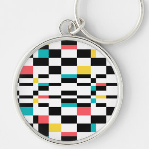 Kleurrijk, stedelijk, modern, trendy geometrisch p sleutelhanger