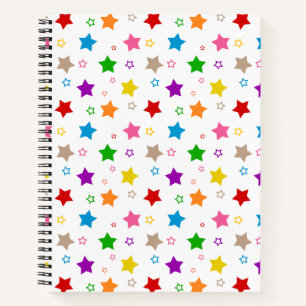Kleurrijk sterrenpatroon ontwerp wit notitieboek