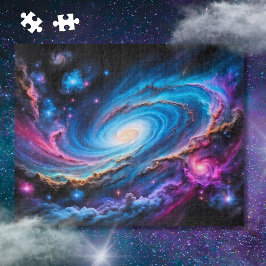 Kleurrijk sterrenstelsel met sterren en nevels legpuzzel