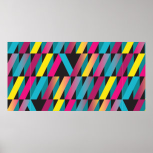 Kleurrijk, stijlvol abstract meetkundig patroon va poster