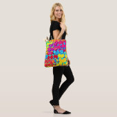 Kleurrijk Stijlvol en Chique Spectrum Patroon Tote Bag (Op model)