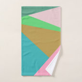 Kleurrijk stijlvol roze en groen geometrisch patro bad handdoek (Handdoek)