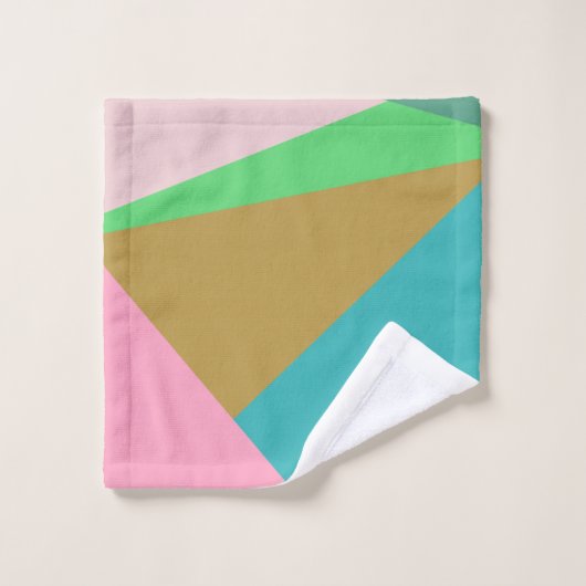 Kleurrijk stijlvol roze en groen geometrisch patro bad handdoek (Wasdoekje)