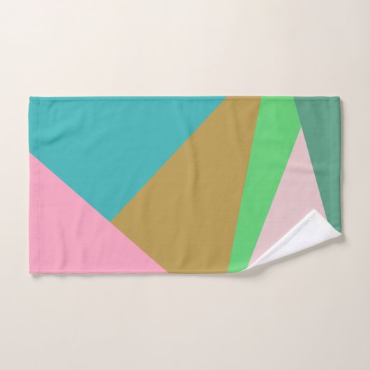 Kleurrijk stijlvol roze en groen geometrisch patro bad handdoek (Handdoek)