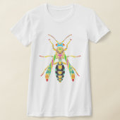 Kleurrijk-Stinger-Bee-Mandala-Arts-Geïsoleerd-Zwar T-shirt (Laagn)