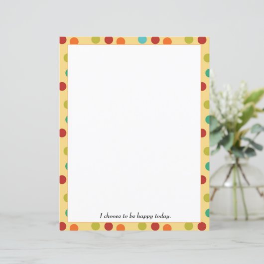 Kleurrijk Stippen Briefpapier (Staand voorkant)