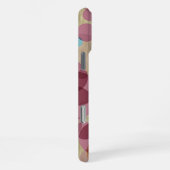 Kleurrijk Stippen Kunstpatroon Op Nep Houtstructuu iPhone Hoesje (Rechterkant)