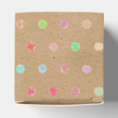 Kleurrijk Stippen patroon op bijtende bruine kraft Bedankdoosjes (Bovenkant)