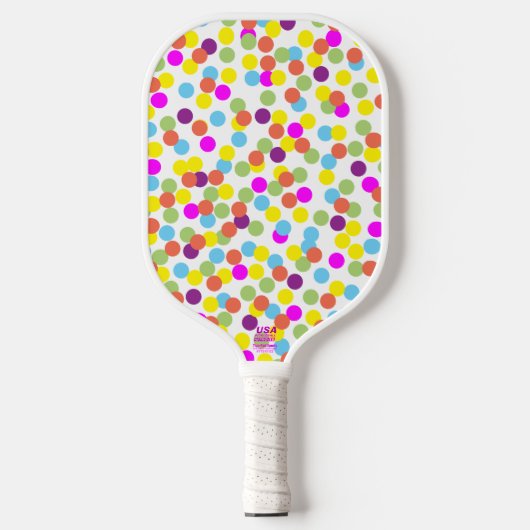 Kleurrijk Stippenpatroon Abstract Kunstontwerp Pickleball Paddle (Voorkant)