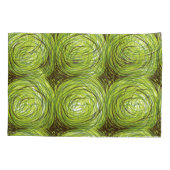 Kleurrijk stoffenontwerp met groene bloemmotief kussensloop (Achterkant-Links)