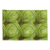 Kleurrijk stoffenontwerp met groene bloemmotief kussensloop (Achterkant-Rechts)