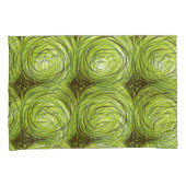 Kleurrijk stoffenontwerp met groene bloemmotief kussensloop (Voorkant-Rechts)