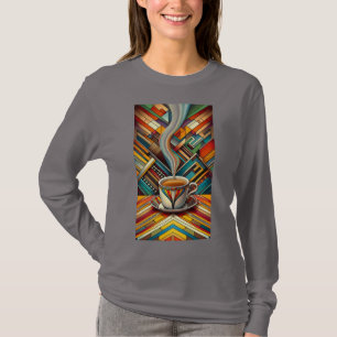 Kleurrijk stomen koffiekopje t-shirt