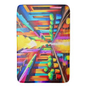 Kleurrijk straatbeeld Kunst Badmat (Voorkant Verticaal)