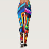 Kleurrijk straatbeeld Kunst Leggings (Achterkant)
