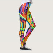 Kleurrijk straatbeeld Kunst Leggings (Rechts)