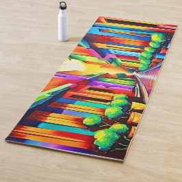 Kleurrijk Straatbeeld Kunst Yogamat