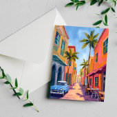 Kleurrijk straatbeeld van Miami Beach Briefkaart