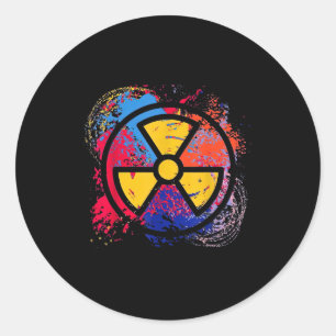 Kleurrijk stralingssymbool nucleaire geneeskunde R Ronde Sticker