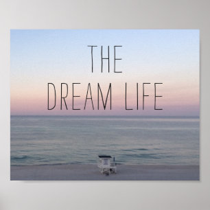 Kleurrijk strand droomleven poster