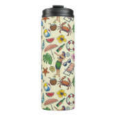 Kleurrijk strand Hawaiian tropisch thematisch patr Thermosbeker (Voorkant)