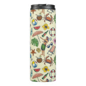 Kleurrijk strand Hawaiian tropisch thematisch patr Thermosbeker (Achterkant)